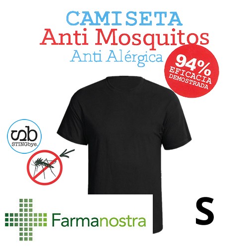Camiseta antimosquitos stingbye camiseta manga corta  | talla s | color negro